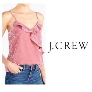 NWT J. Crew Velvet Ruffle Cami